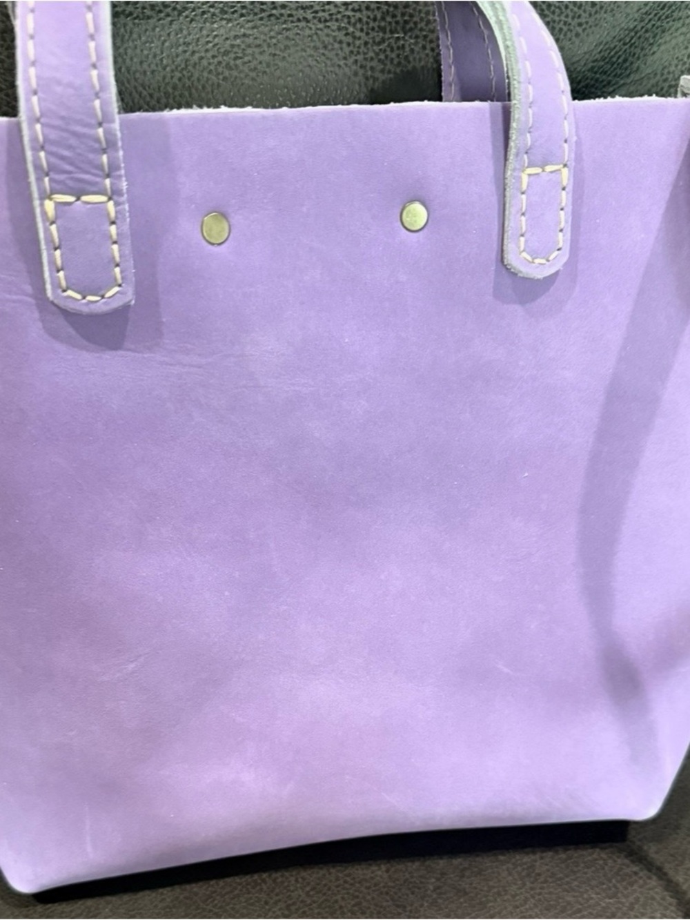 Portland Leather Chalk Mini Crossbody Snap Tote (Unicorn color) - Picture 3 of 6
